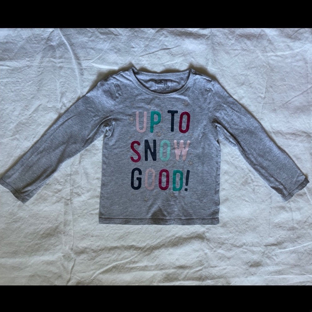 Kids bundles 6/$12— 4T grey toddler girl LS shirt